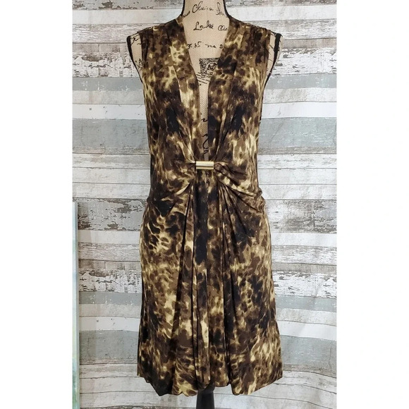 ADRIENNE VITTADINI Women's Regular Sleeveless Duster Animal Print Size Large - Picture 1 of 16